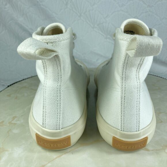 J. Crew Classic High Top Sneakers Women Sz 6 Ivory Canvas Lace Up Comfort Shoes - Picture 8 of 13